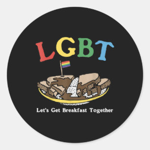 Adesivo Engraçado Lgbt Vamos Tomar Café da Manhã Juntos _1