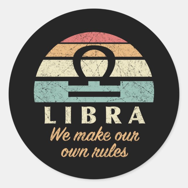 Adesivo Engraçado Libra Zodiac (Frente)