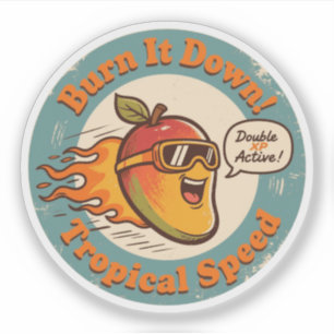 Adesivo Engraçado Mango Racer - Aumento da Velocidade Trop