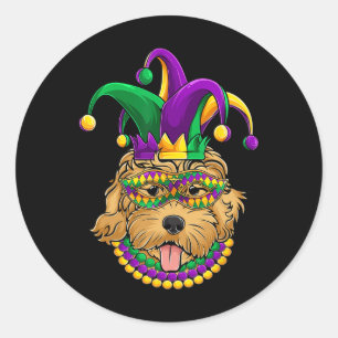 Adesivo Engraçado Mardi Gras Dog Roupa