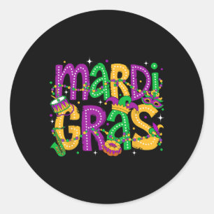 Adesivo Engraçado Mardi Gras Parade Outfit Jester Homens D