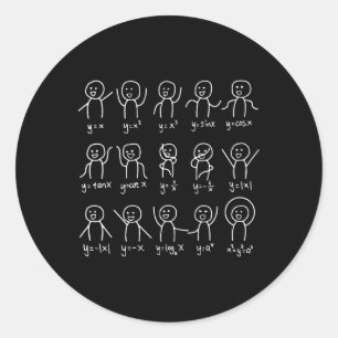 Adesivo Engraçado Matemática dança Feliz Rosto Desenho Álg