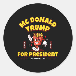 Adesivo Engraçado Mcdonald Trump Para O Presidente 2024 Se