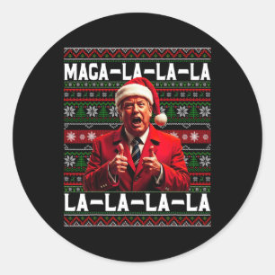 Adesivo Engraçado Mega-la-la-Trump Santa Hat Natal Feio