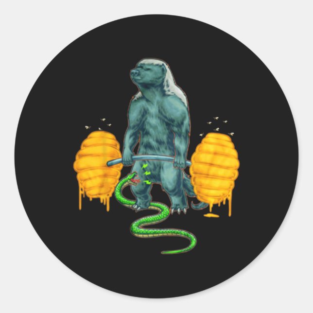 Adesivo Engraçado Mel Badger Deadising Peso Bodyb (Frente)