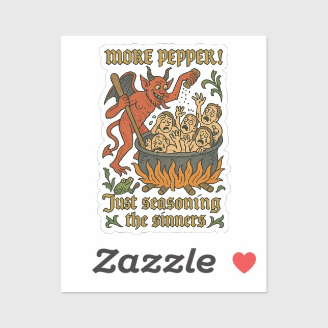 Adesivo Engraçado Memória Medieval Cartoon Halloween (Folha)