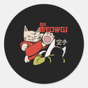 Adesivo Engraçado Meowgi Karate Cat Meow Design Men Women