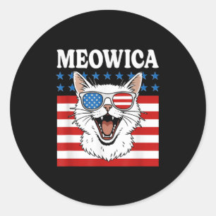 Adesivo Engraçado Meowica Gato 4 de julho Dia da Independê