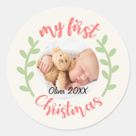 Adesivo Engraçado Minha Primeira Foto De Natal