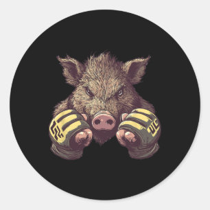 Adesivo Engraçado Mma Boar - Caixa De Combate À Gaiola E A