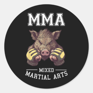 Adesivo Engraçado Mma Boar - Tai Boxingando Luta