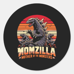 Adesivo Engraçado Momzilla Mãe De Monstros Retrô Aniversár