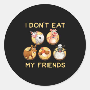 Adesivo Engraçado, não como meus amigos Vegan Vegetarian