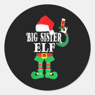 Adesivo Engraçado Natal Irmã Grande ELF Xmas Pajama Matchi