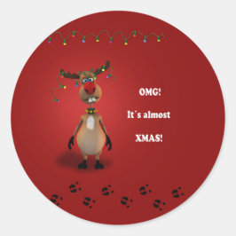 Adesivo Engraçado Natal Red Nosed Reindeer