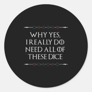 Adesivo Engraçado Nerdy Gaming D20 Rpg Dice Dizendo Cotaçã