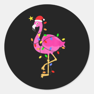Adesivo Engraçado Nk Flamingo No Natal Do Papai Noel Em Ju