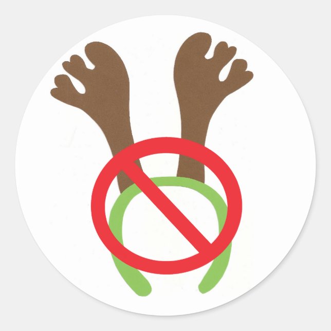 Adesivo Engraçado Novidade, Antlers de Natal Banidos (Frente)