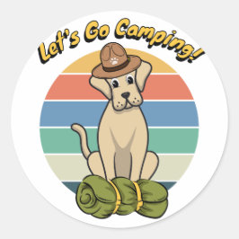 Adesivo Engraçado, o Grande cão quer ir acampar