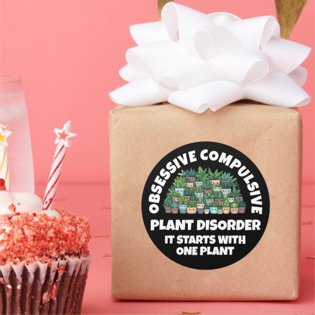 Adesivo Engraçado Obsessivo Transtorno Vegetal Compulsivo (Festa)