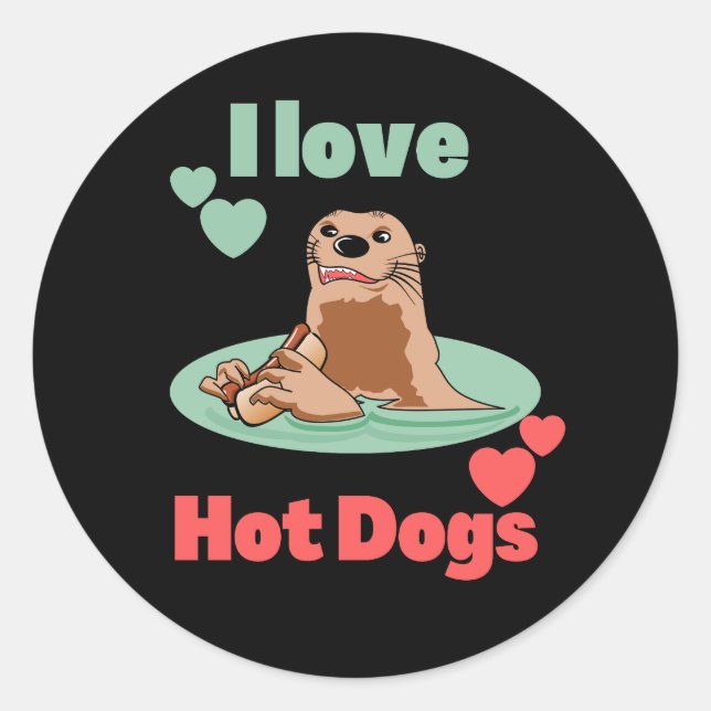 Adesivo Engraçado Otter Comendo um Snack. Adorável (Frente)