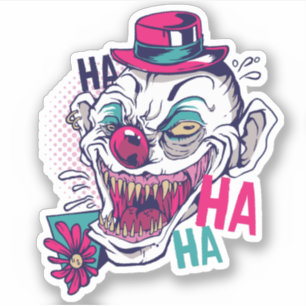 Adesivo Engraçado Palhaço Rindo Gráficos Teen De Horror