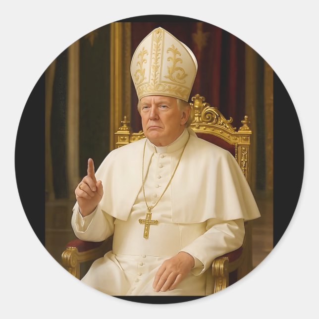 Adesivo Engraçado Papa Trump Tee (Frente)