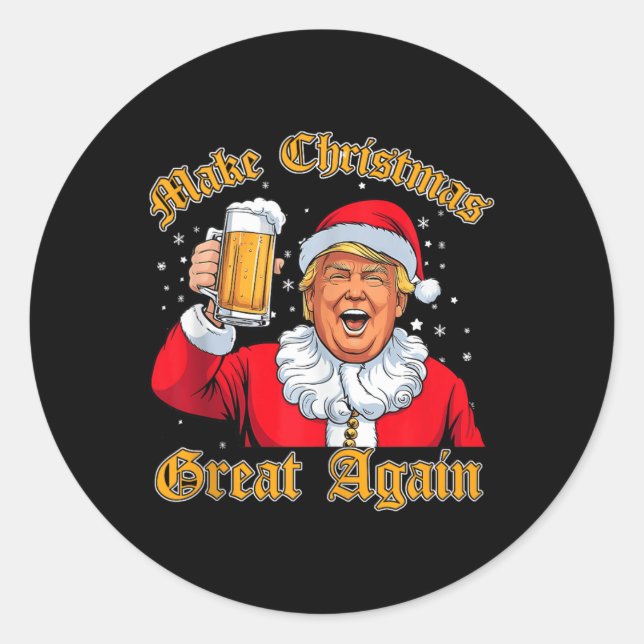 Adesivo Engraçado Papais noeis da Cerveja de Beer Trump no (Frente)