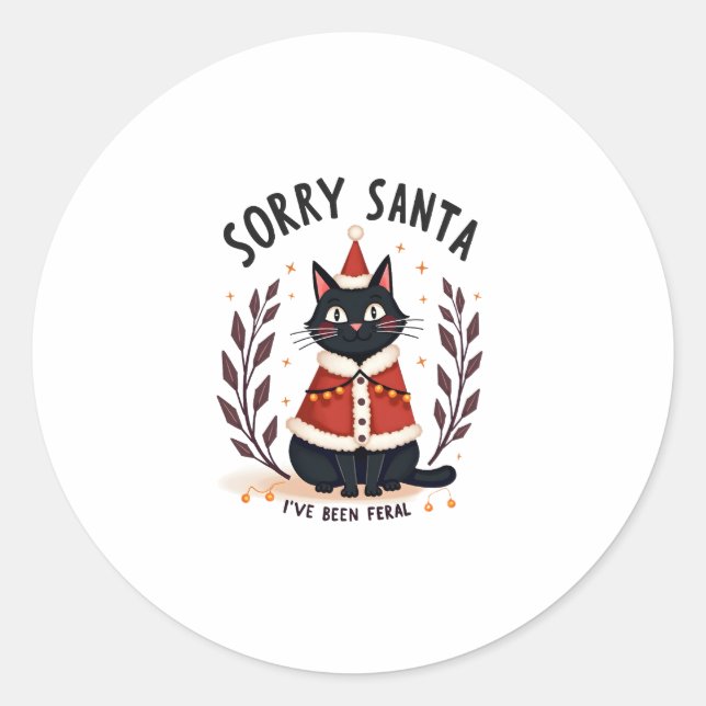 Adesivo Engraçado, Papais noeis, eu fui um Cristo de Gato  (Frente)