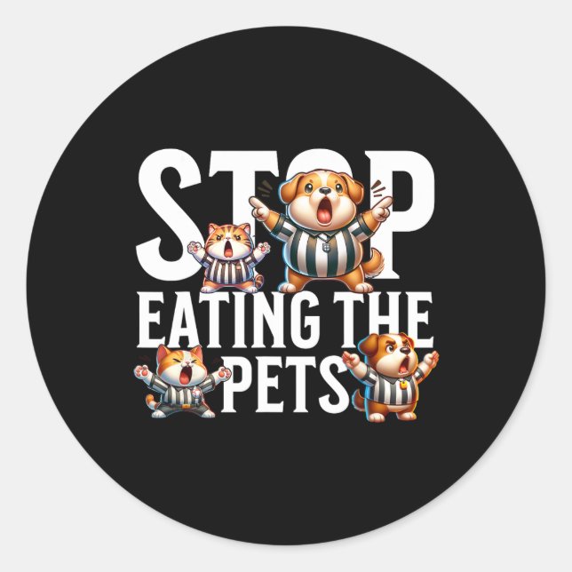 Adesivo Engraçado Parem De Comer Cães E Gatos Springfield  (Frente)