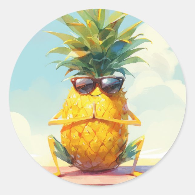 Adesivo Engraçado Pineapple Yoga (Frente)