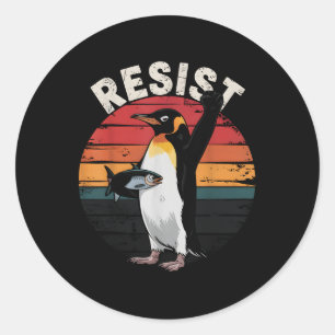 Adesivo Engraçado Pinguim Resiste Protesto Contra Humor Ta