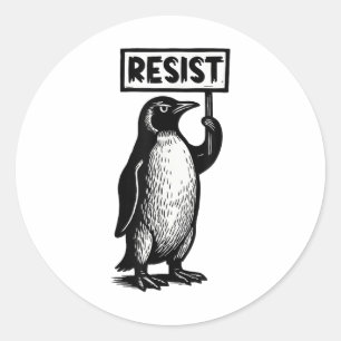 Adesivo Engraçado Pinguim Resiste Protesto Não Meu Preside