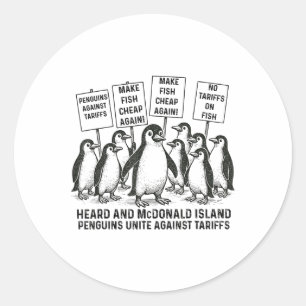 Adesivo Engraçado Pinguins Contra Tarifas Heard Island Pen