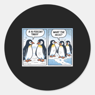 Adesivo Engraçado Pinguins Tarifas 10% Sarcasmo Político
