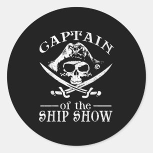 Adesivo Engraçado Pirata Design Capitão Navio Show Boater
