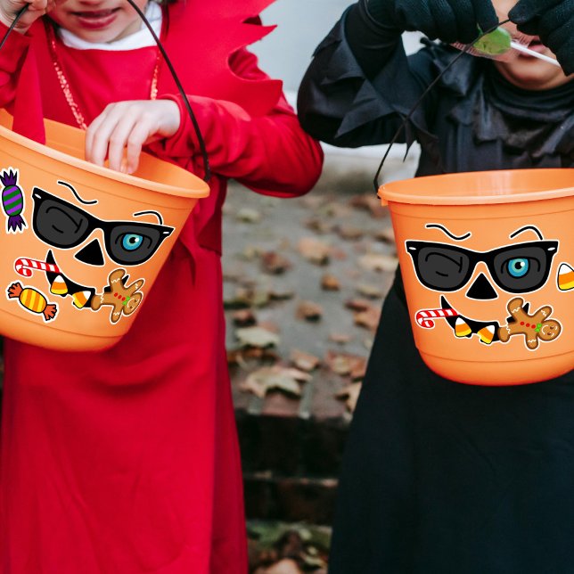 Adesivo Engraçado piscar os olhos icônicos da Pumpkin com  (Make super special your Halloween!)