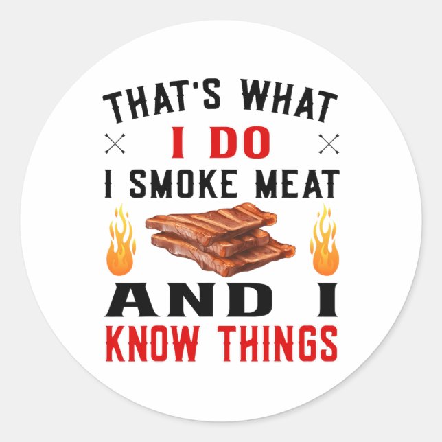Adesivo Engraçado Pitmaster Byrbecue Ribs - Eu Fumo Churra (Frente)
