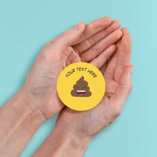 Adesivo Engraçado Poop Emoji com mensagem personalizada