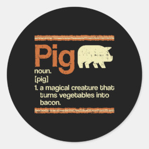 Adesivo Engraçado Presente Bacon E Definição De Porcos