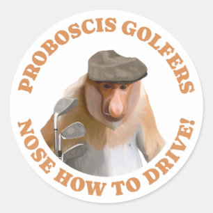 Adesivo Engraçado Proboscy Monkey Golf Amantes