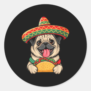 Adesivo Engraçado Pug Taco Pug Engraçado Cachorro Engraçad