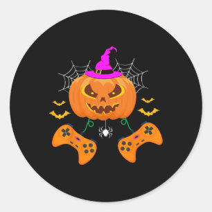 Adesivo Engraçado Pumpkin Jack O Lanterna Video Gamer