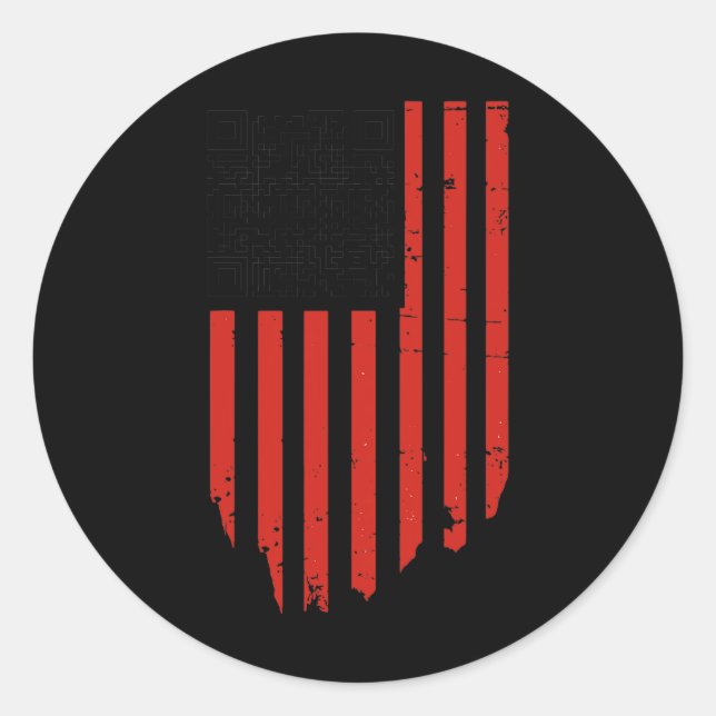 Adesivo Engraçado Qr Trump Dance Code Vermelho e Branco (Frente)