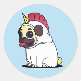 Adesivo Engraçado Quer Ser Unicorn Pug Halloween