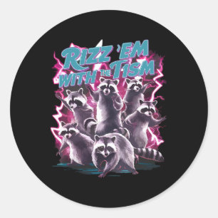 Adesivo Engraçado Racoon Autismo Meme Rizz Em Com