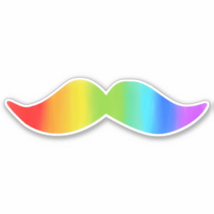 Adesivo Engraçado Rainbow Mustache