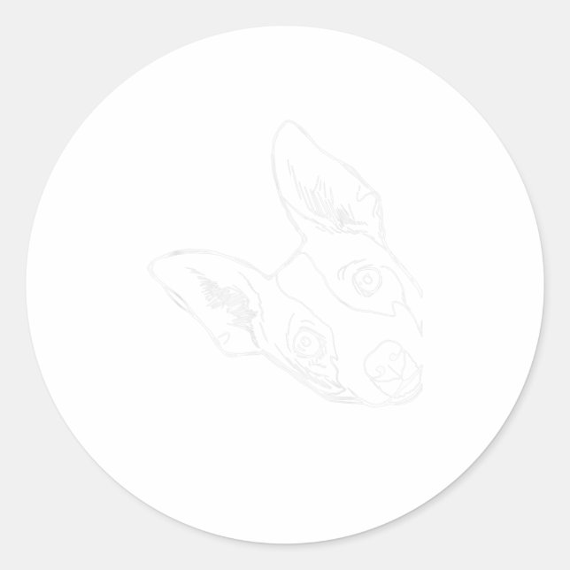 Adesivo Engraçado Rat Terrier (Frente)