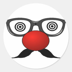 Adesivo Engraçado Red Nose Olhos estranhos bigode