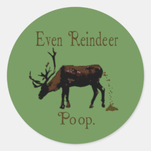 Adesivo Engraçado Reindeer Poop Natal